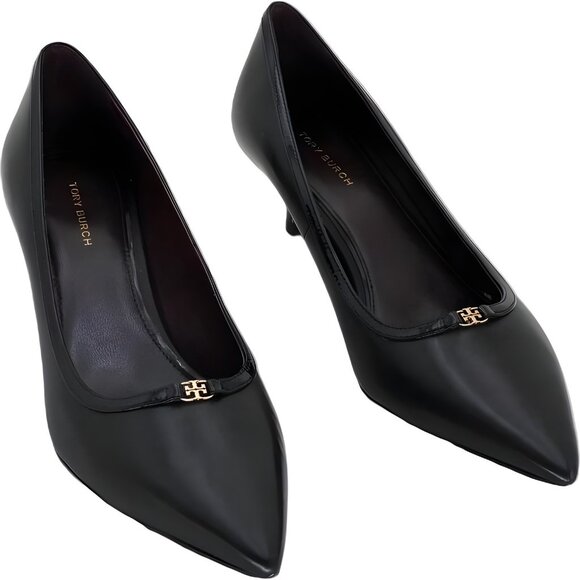 Tory Burch Shoes - Tory Burch Double T Buckle Pumps Black Heels Size 7 M